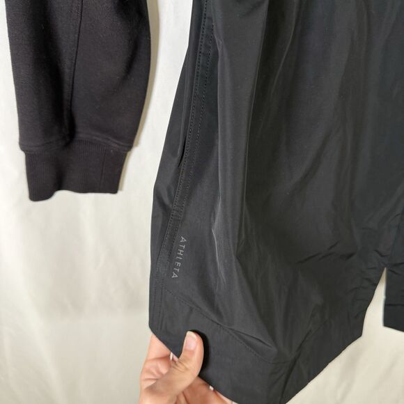 Athleta Triumph Hybrid Jacket Women's XXS Black Full Zip Hooded Pockets - Picture 12 of 12
